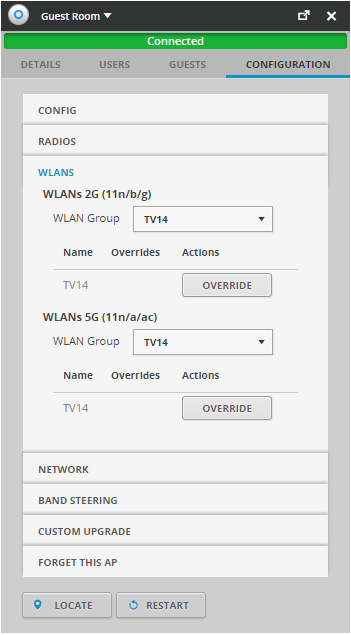 WLAN-grupp kan använda för att styra vilka enheter som ska ha access till vilka accesspunkter/nät