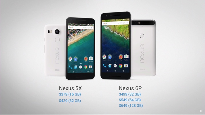 Nexus 5X 6P pris