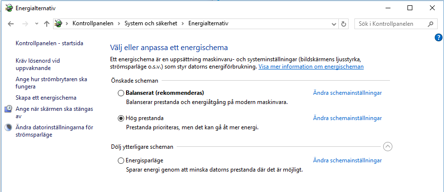 Power profiles