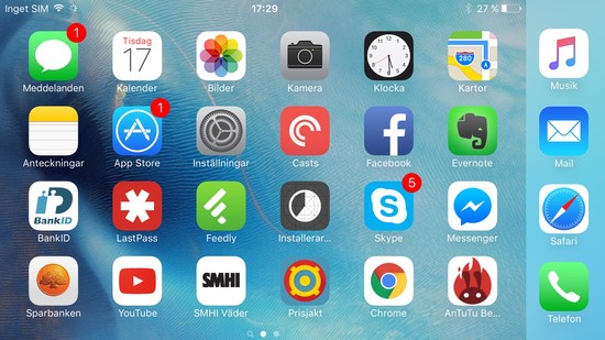Apple Iphone 6S Plus Recension mjukvara hemskarm