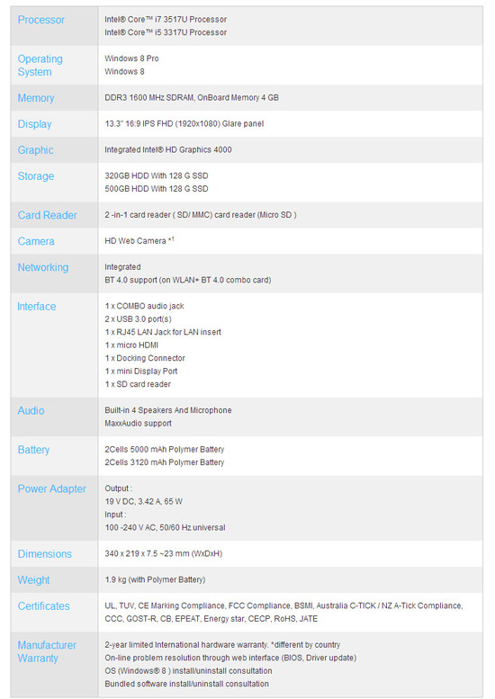 transformerbookspecs